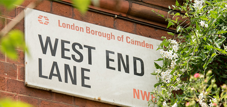 West End Lane Road Sign London Camden NW6